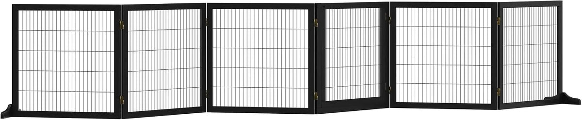 PawHut Brama dla psa regulowana wolnostojąca 70x432 cm Czarny