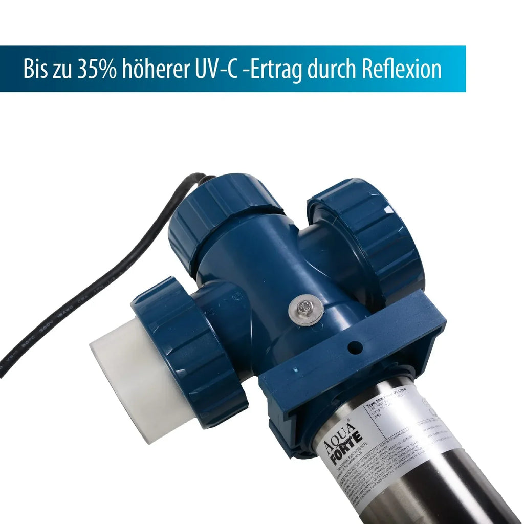 Midi Power UVC 75W carcasa de acero inoxidable máx. 20m³/h lámparas cortas estanque claro peces sanos sin productos químicos