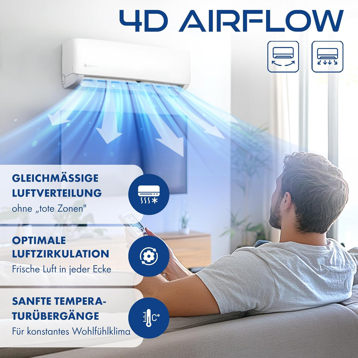 Set de aire acondicionado multisplit con 3 unidades interiores (2 x 2,6kW + 3,5kW), climatizador con función de calefacción, 27000 BTU, 7,9kW, A++, control por WiFi/App, flujo de aire 4D, calefacción hasta -20°C, precargado con R32