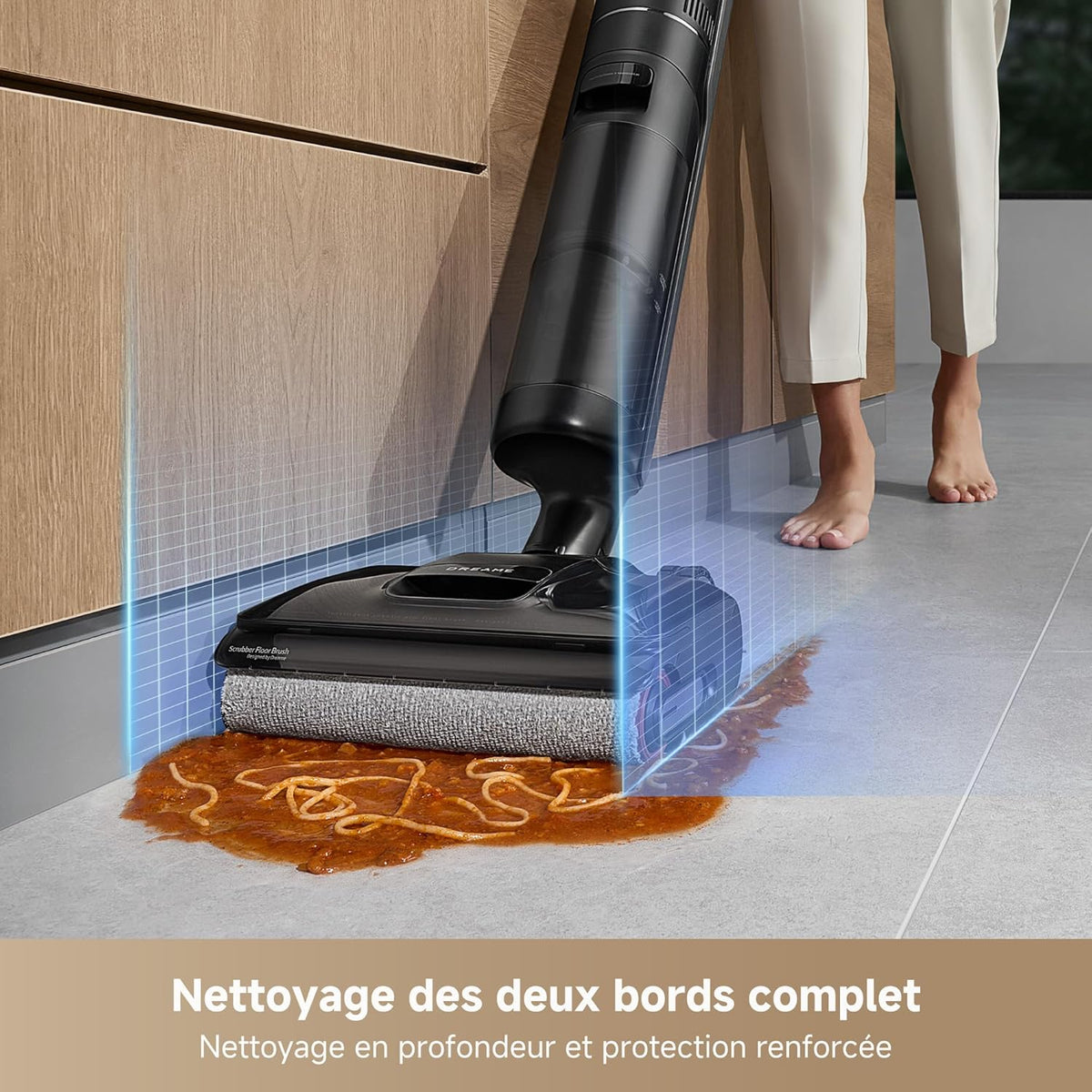 Aspiradora y fregadora Dreame H12 Pro FlexReach, alcance plano de 180°, secado en 5 min, succión de 18 000 Pa, lavado con agua caliente a 90 °C, limpieza de dos bordes, 50 minutos de autonomía.