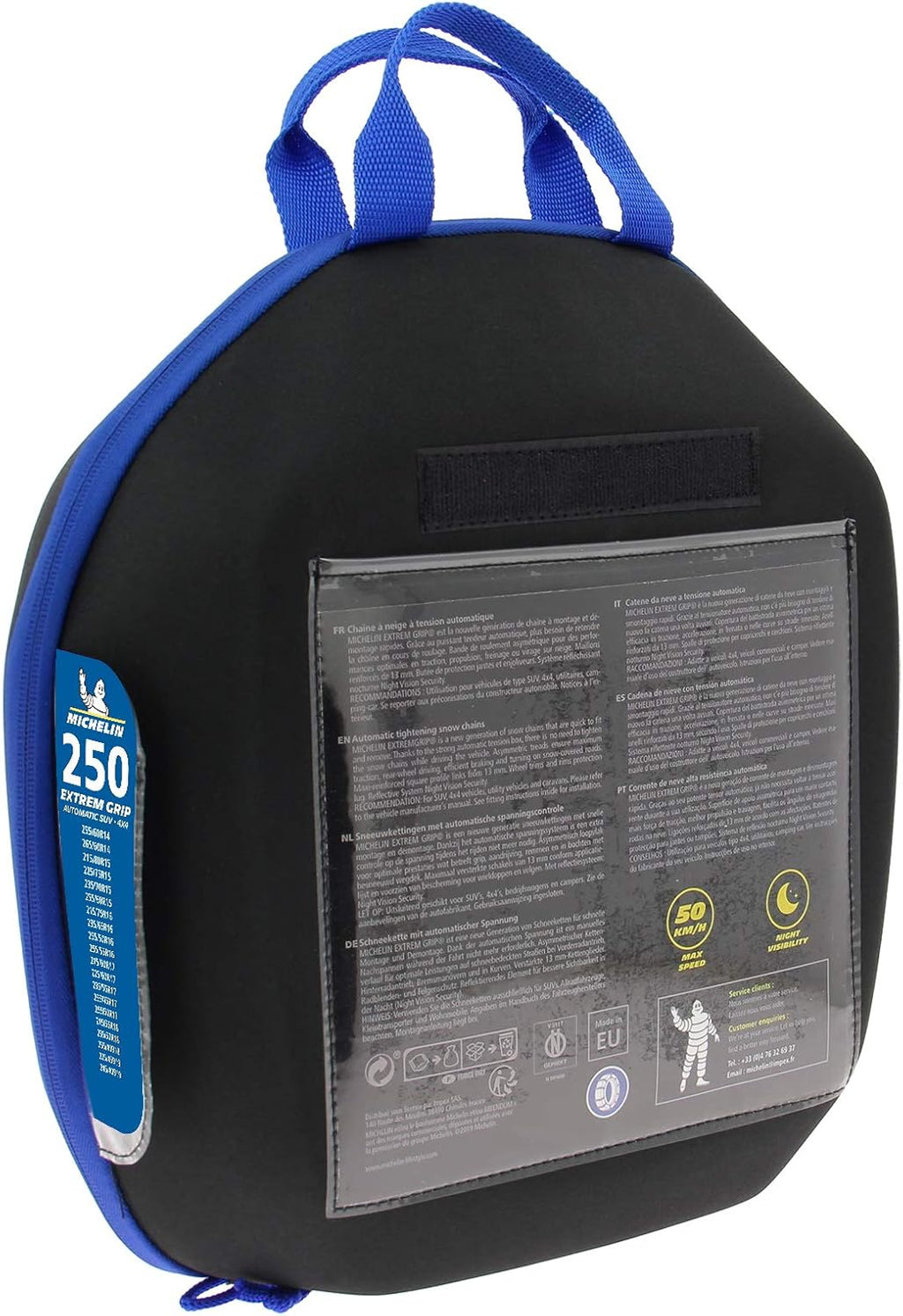 MICHELIN EXTREM GRIP AUTO 4x4, cadenas de nieve metálicas especiales para 4x4, SUV, autocaravanas, vehículos comerciales, N.º 250 - Tensión automática - Eslabones de 13 mm - Adherencia óptima en nieve y hielo