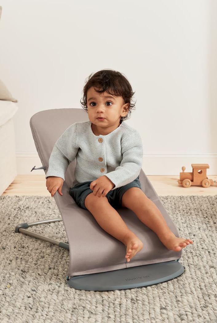 Hamaca BabyBjörn Bliss, Tejido, Acolchado clásico, Gris arena