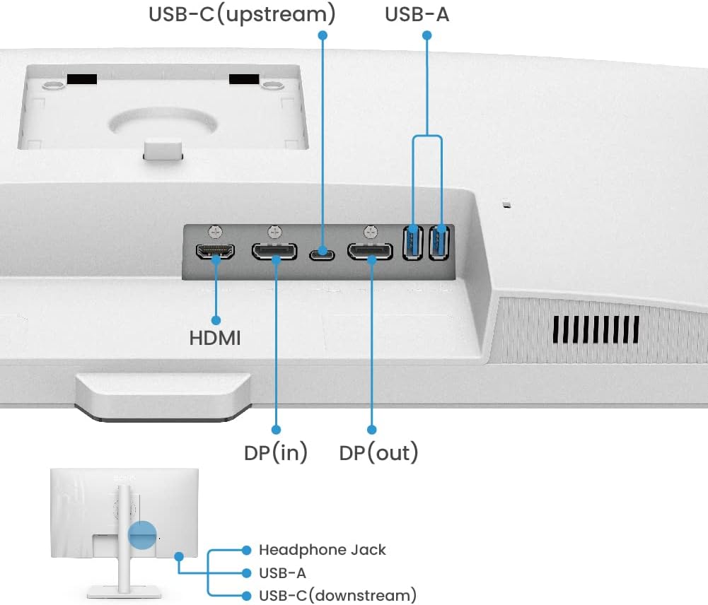 Monitor BenQ GW2790QT (27 pulgadas, QHD, IPS, cargador USB-C, DP/HDMI, diseño ergonómico, micrófono con cancelación de ruido) compatible con MacBook