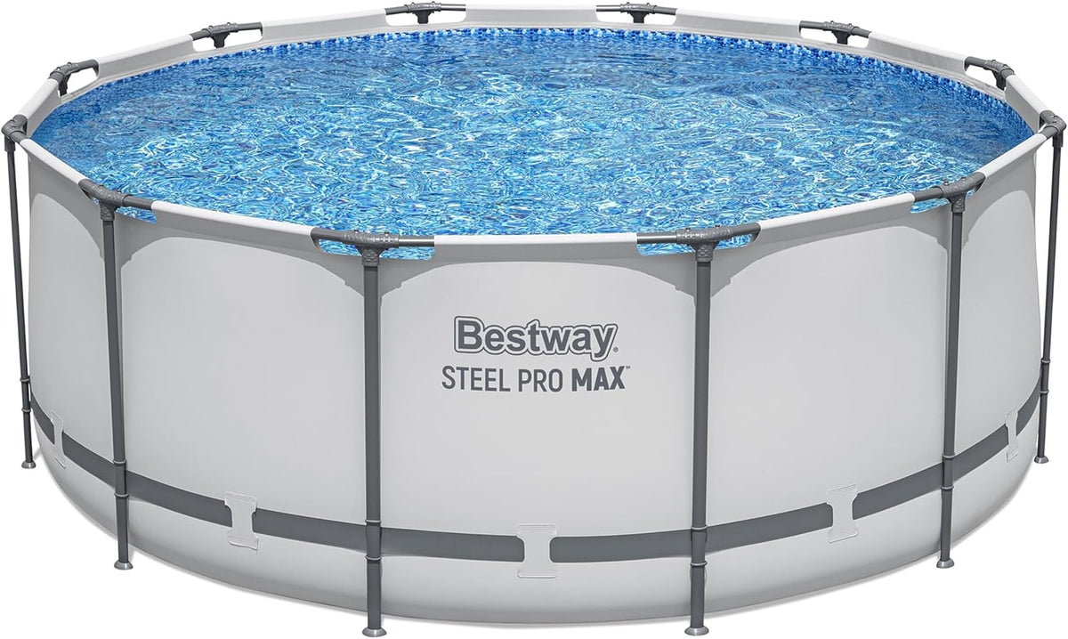 Set de piscina elevada  Bestway® Steel Pro MAX™ con bomba de filtrado, Ø 366 x 122 cm, gris claro, redonda