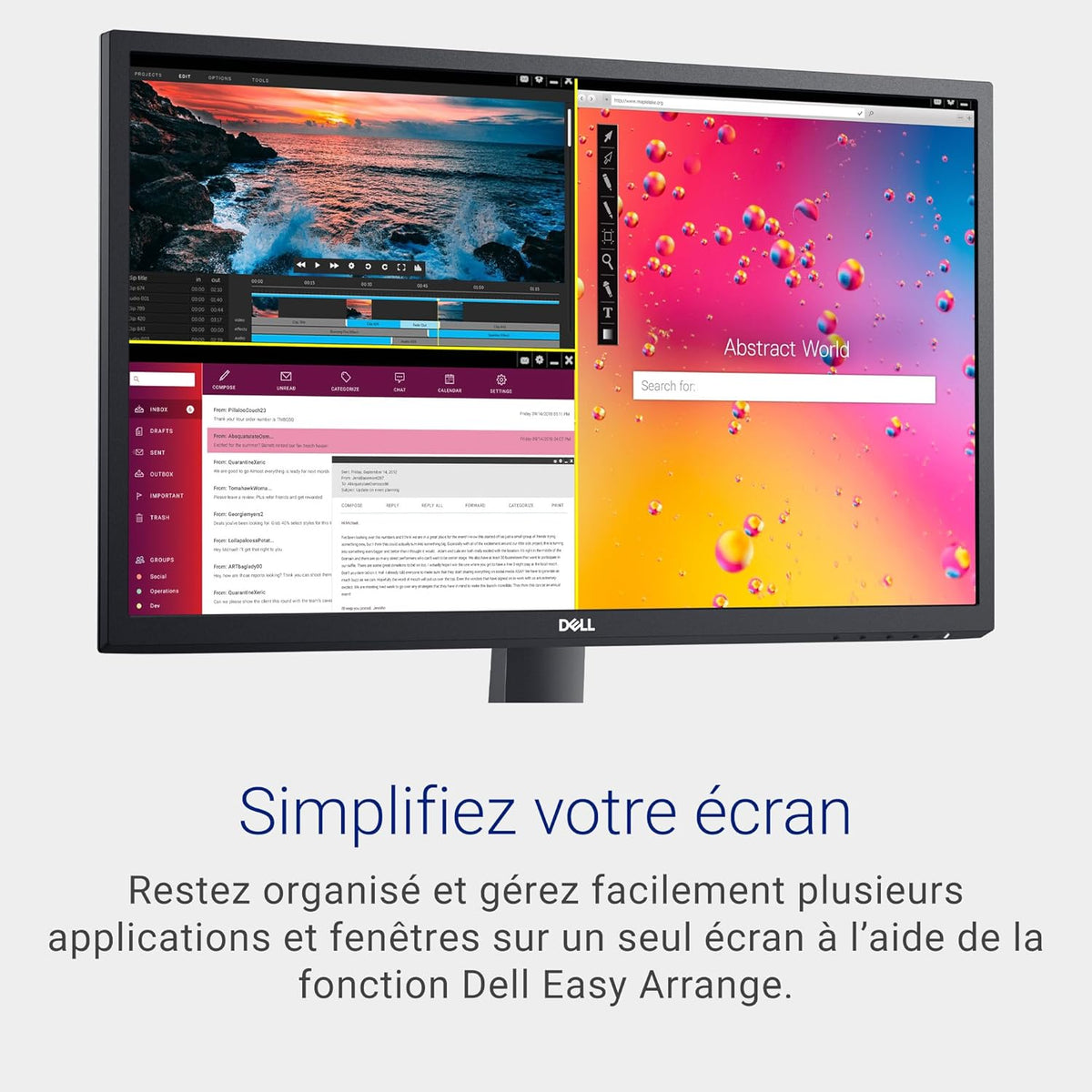 Monitor Dell SE2422HX de 24" Full HD (1920x1080), 75Hz, VA, 5ms, AMD FreeSync, HDMI, VGA, 3 años de garantía, negro