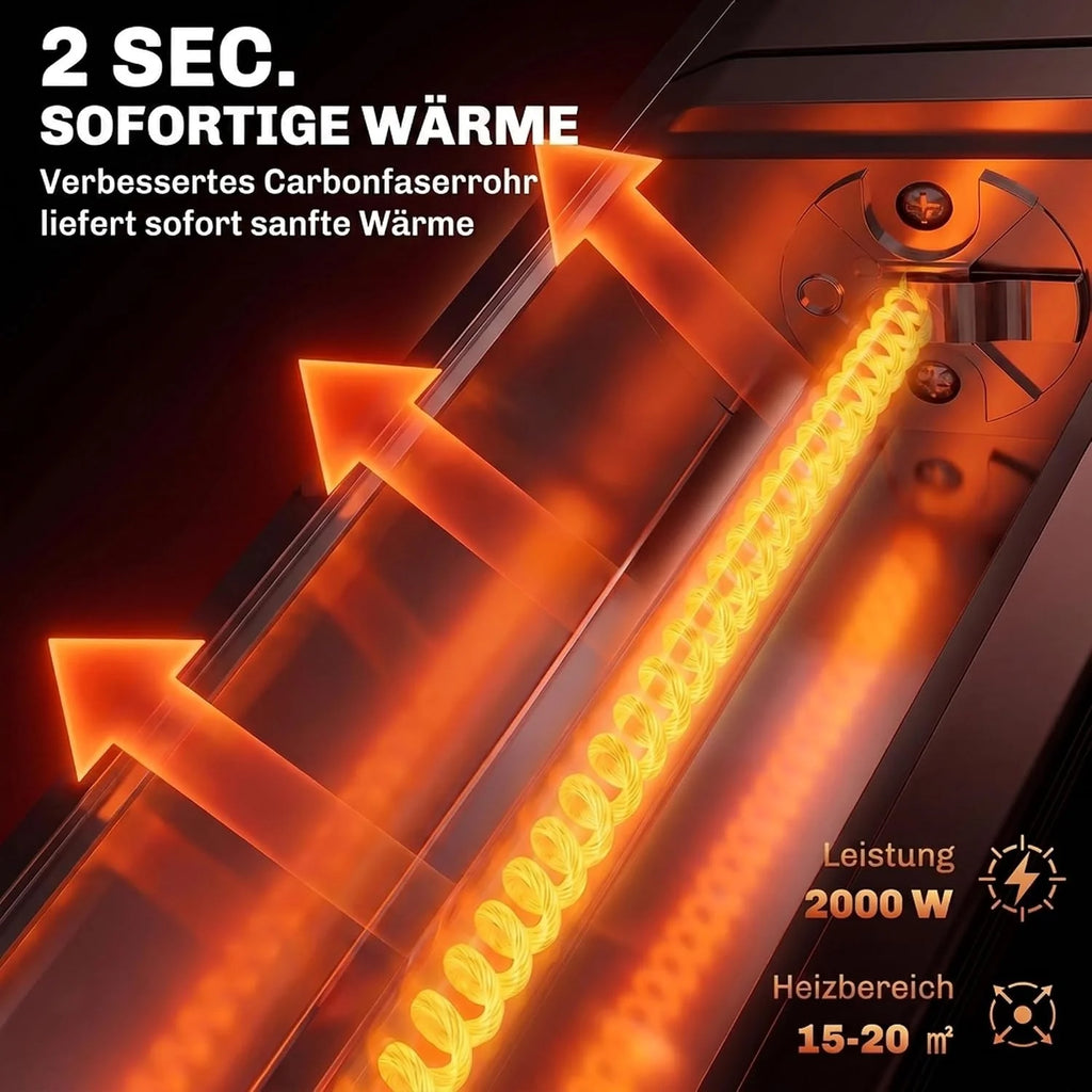 Outsunny Wiszący promiennik podczerwieni 2000 W z włókna węglowego