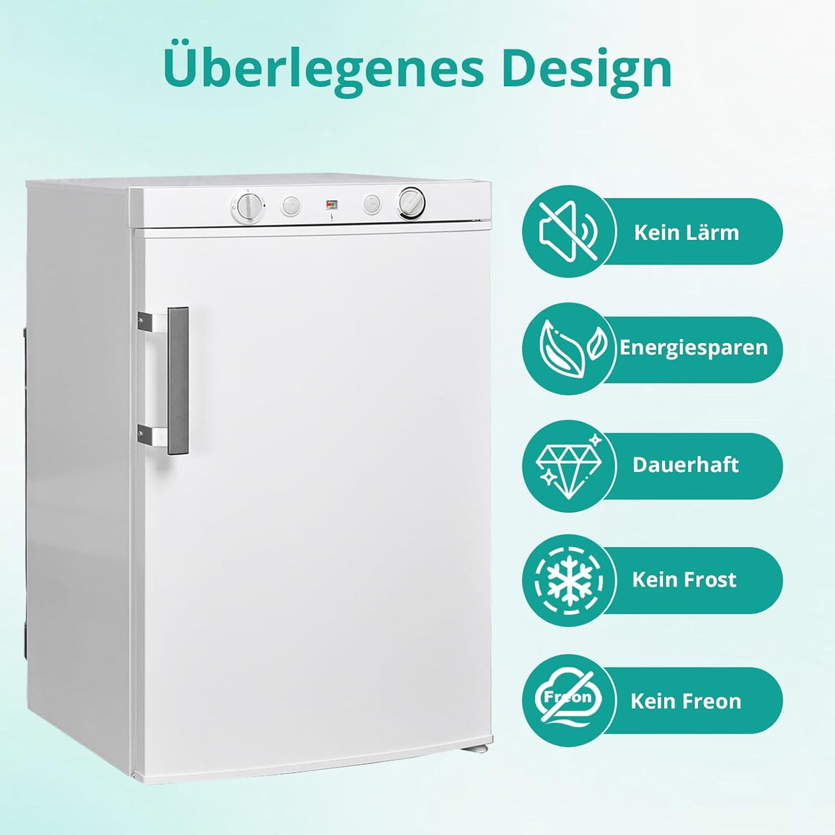 SMETA Refrigerador con congelador a gas 12V/230V/Gas, nevera con compartimento congelador de 100L, refrigerador combinado silencioso para camping, hogar, caravana, garaje, casa rural, autocaravana, blanco
