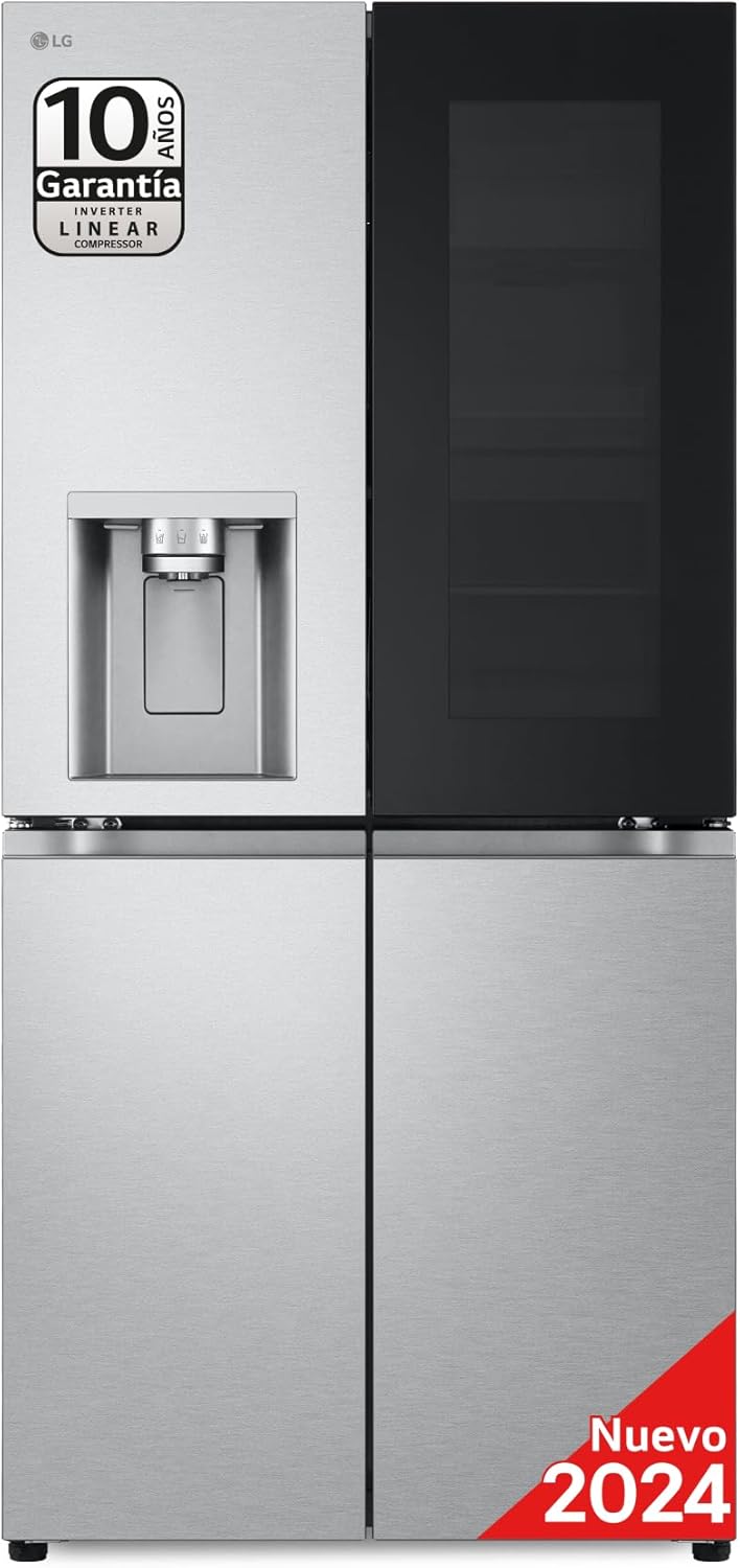 Frigorífico americano LG InstaView GMG861MBAE de libre instalación, 508 L, Clase E, negro, acero inoxidable
