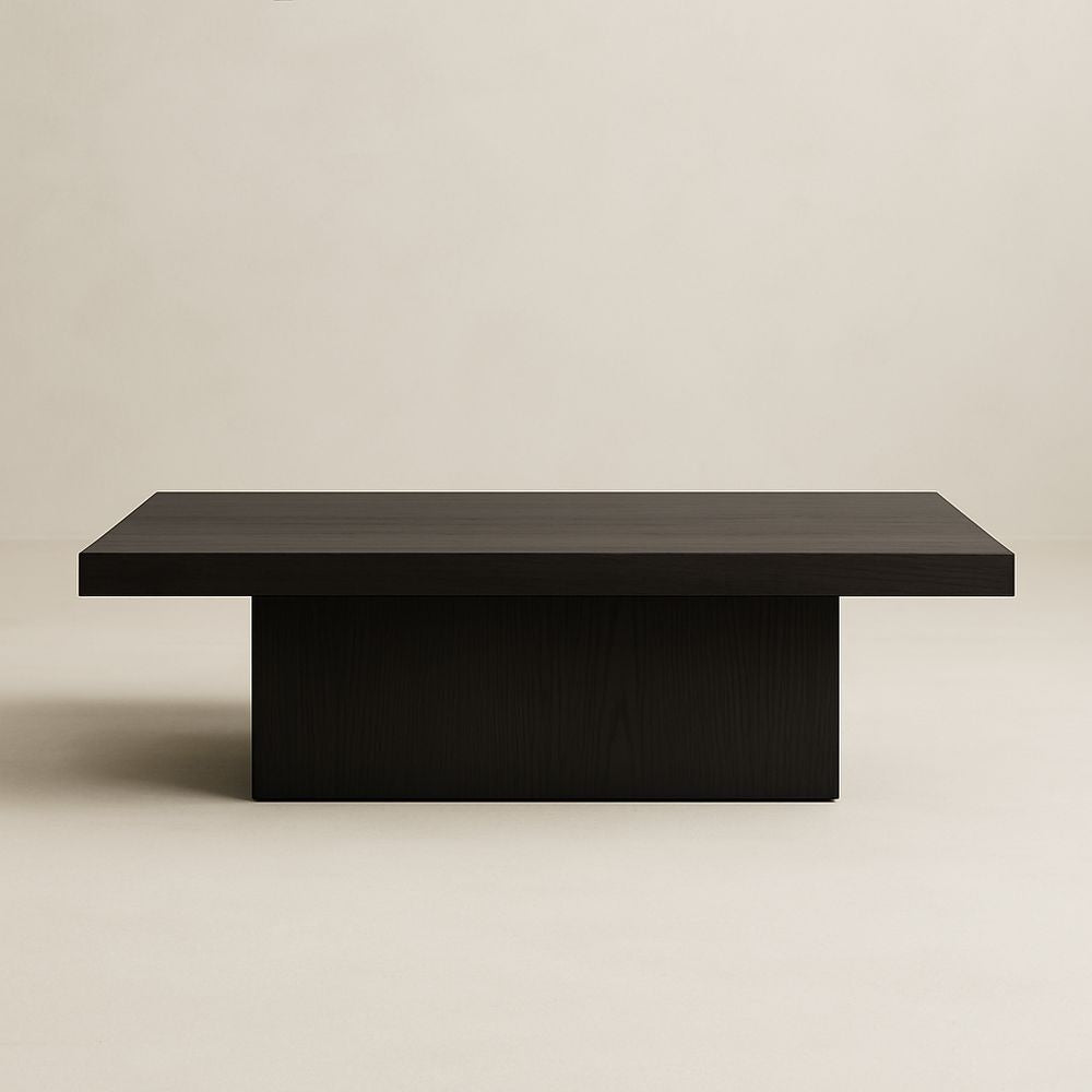 Mesa de centro rectangular de madera negra 120x60x40 cm