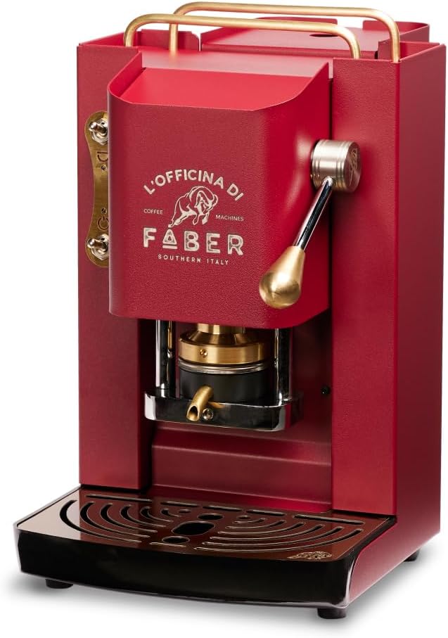 Cafetera Faber PRO Total Deluxe de latón, papel ESE de 44 mm, 1,3 litros, (blanco)
