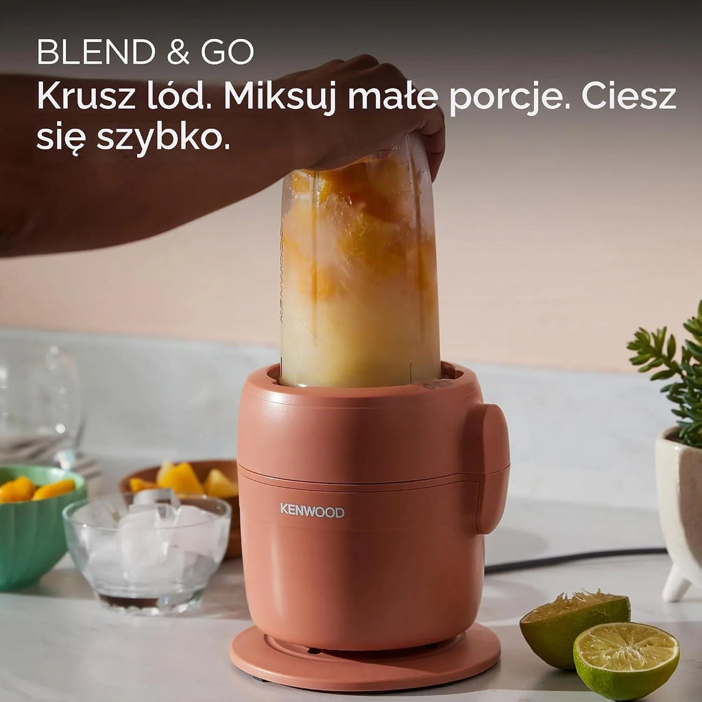Kenwood MultiPro Compact wielofunkcyjny robot kuchenny z funkcją Express Serve, ostrzem ze stali nierdzewnej, tarczami do krojenia i tarką, osobisty blender 600 ml, funkcja pulsu, glina czerwona