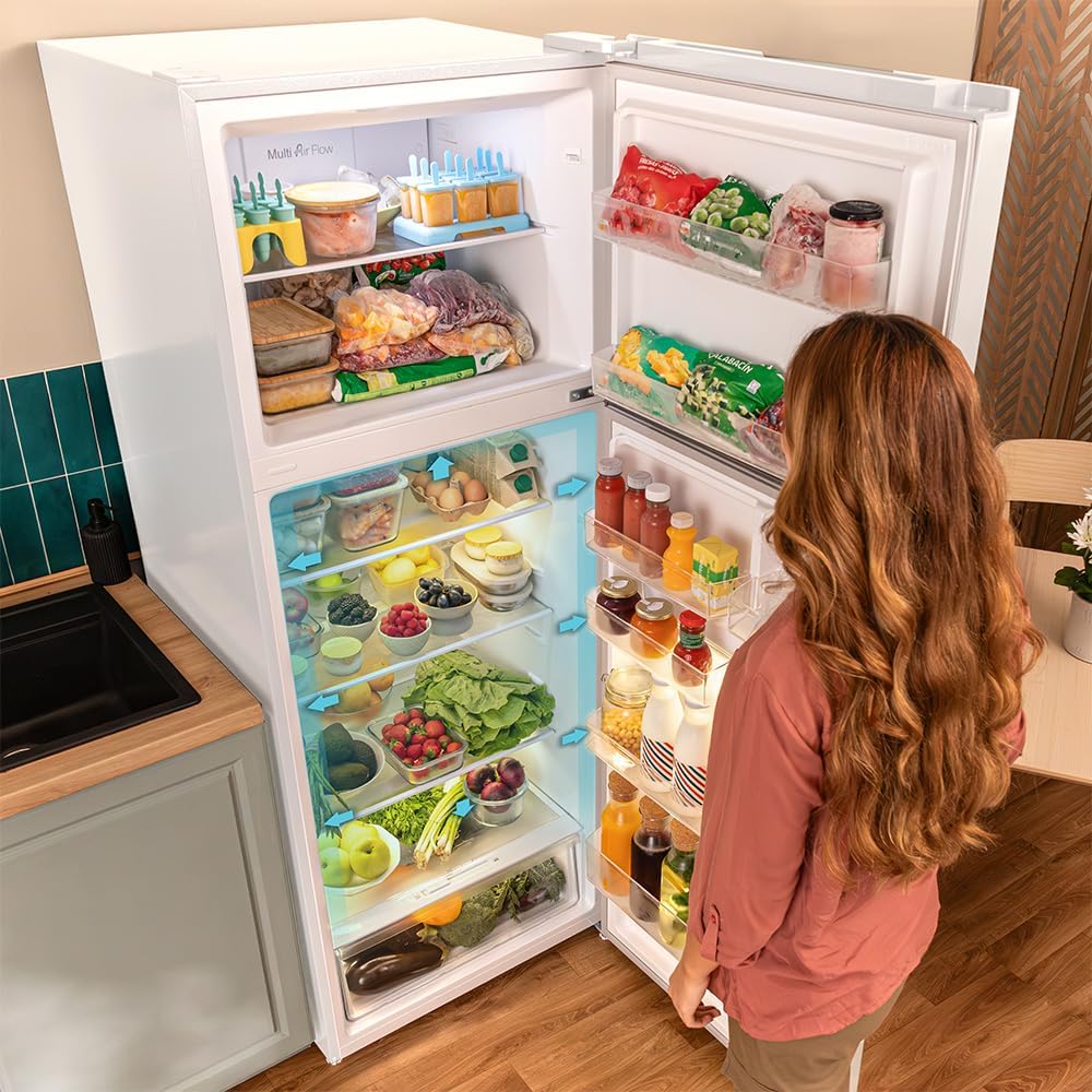 Frigorífico Combi Cecotec Bolero CoolMarket 2D 465 NF White E. Refrigerador 465L, No Frost, pantalla exterior con control electrónico y alarma de apertura