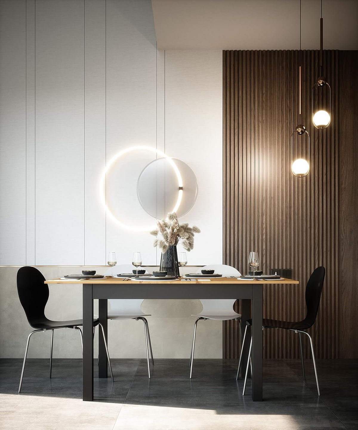 Newfurn Mesa de comedor de roble silvestre, mesa de cocina, mesa de comedor II 120x76,5x70 cm (ancho x alto x profundidad)