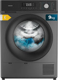 Cecotec Secadora 9Kg de Bomba de Calor Bolero Dresscode Dry 9330 Steel. Clase Equivalente A++, 15 Programas, Funciones de Secado Auto, Planchado Fácil, Stop&Go, Inicio Diferido y KidLock, Acero