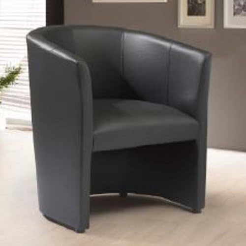 Sillón de diseño, sillón club, sillón lounge, mueble club, silla de oficina, mobiliario para consultorio, de piel sintética, tapizado, negro