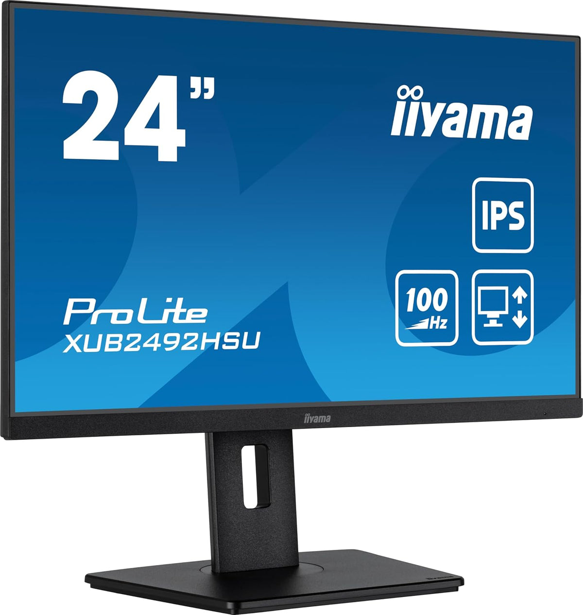 Monitor iiyama ProLite XUB2492HSU-B6, 23,8" Slim, IPS, 1920x1080 @100Hz, 0,4ms, 250 cd/m², 1300:1, altavoces, 1xHDMI, 1xDisplayPort, concentrador USB, ajustable en altura y pivotante, TCO