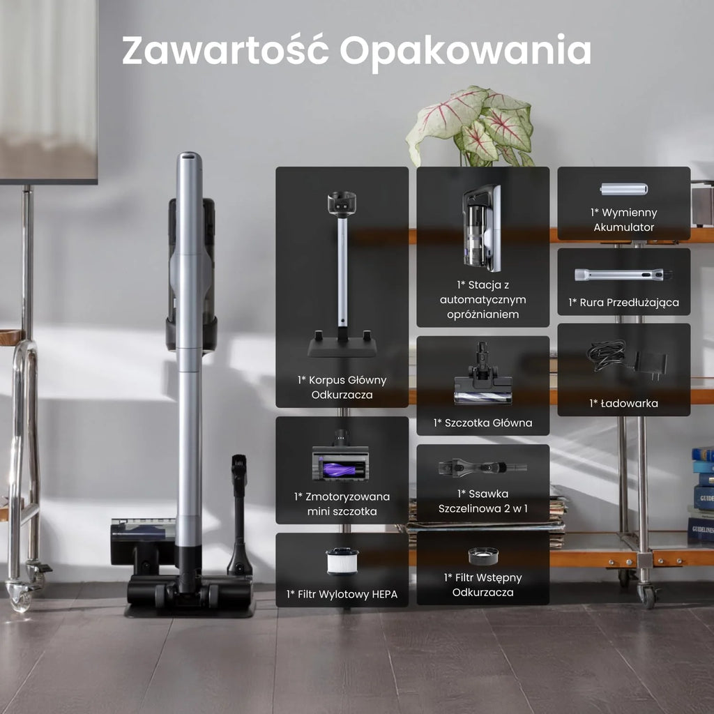 Narwal V50 Bezprzewodowy Odkurzacz Pionowy 210AW z Bazą Ładującą
