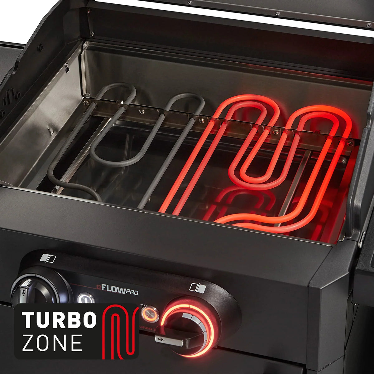 Parrilla eléctrica eFLOW PRO 2 TURBO 3000 W 230 V Turbo-Zone Switch Grid 2000 cm² superficie de cocción barbacoa con carro