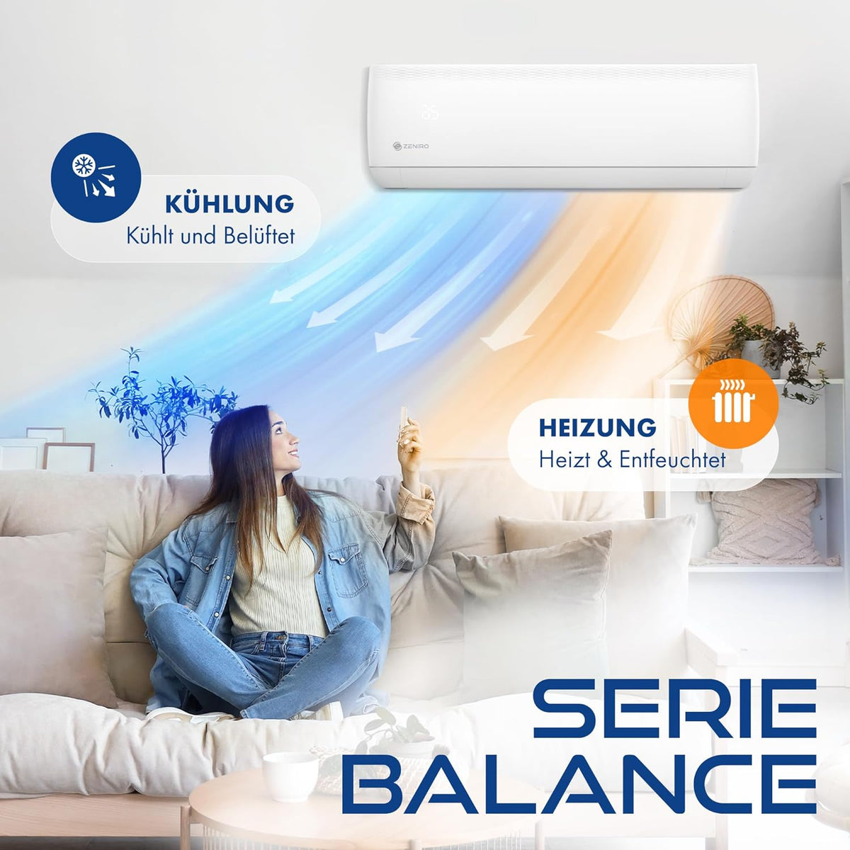 Set de aire acondicionado multisplit con 3 unidades interiores (2 x 2,6kW + 3,5kW), climatizador con función de calefacción, 27000 BTU, 7,9kW, A++, control por WiFi/App, flujo de aire 4D, calefacción hasta -20°C, precargado con R32