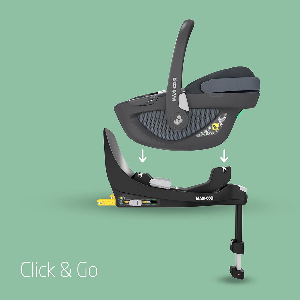Base Maxi-Cosi FamilyFix 360 i-Size, sistema de asiento de coche giratorio, estación ISOFIX 360 grados, 0–4 años (40–105 cm), rotación FlexiSpin con una sola mano, control de rotación TravelSafe, Click & Go, negro