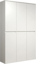 trendteam smart living - Nevada - Armario multiusos - Blanco - Armario con 6 puertas, 12 estantes y 1 barra para ropa - (AnxAlxPr) 111 x 191 x 34 cm - puertas sin tiradores
