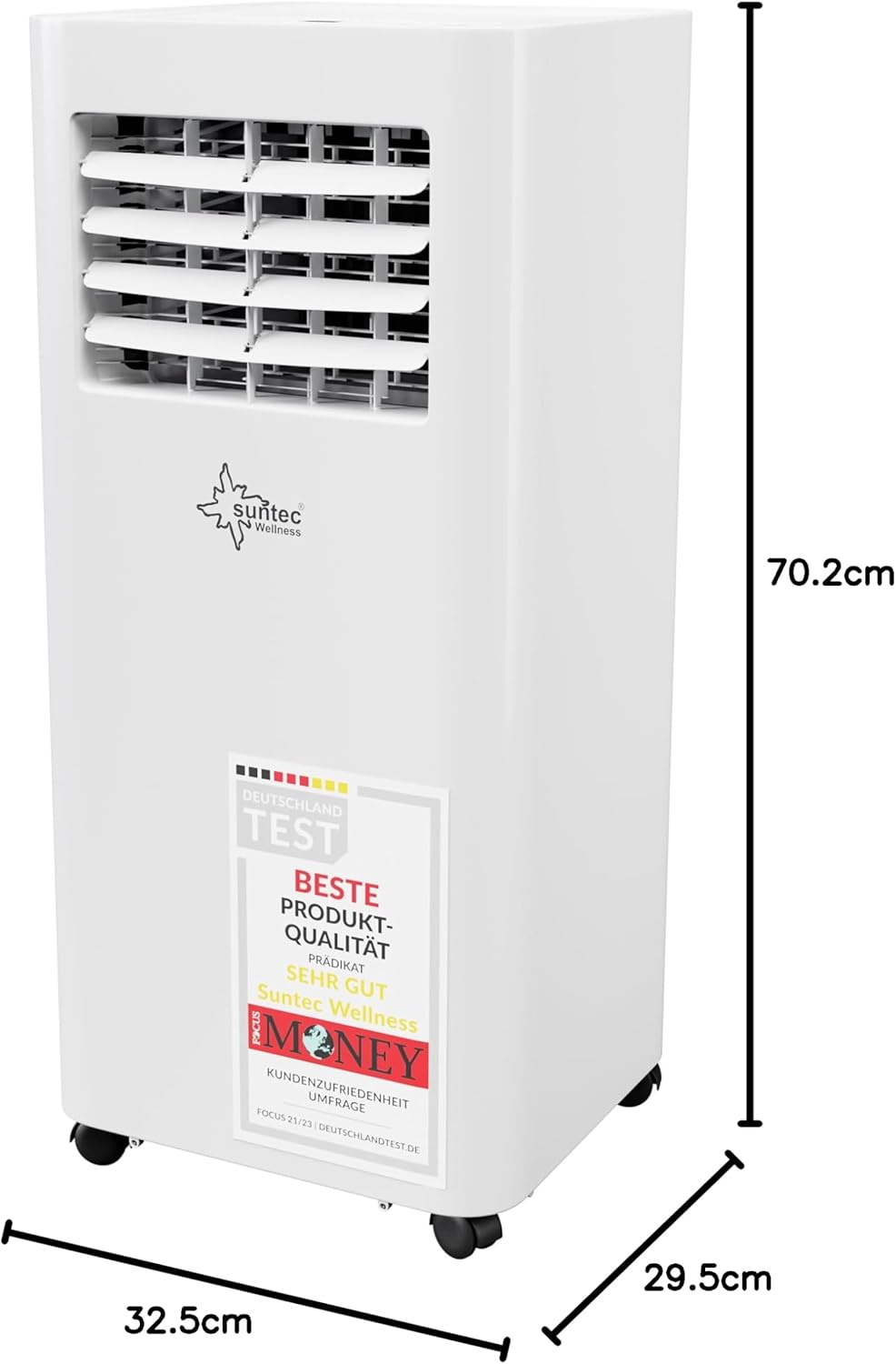 SUNTEC Aire acondicionado portátil Impuls 2.6 Eco R290 – Aire acondicionado móvil y silencioso con tubo de escape – Enfriador y deshumidificador para habitaciones de hasta 34 m² – Refrigeración móvil para hogar y oficina – 9.000 BTU | 2600 vatios