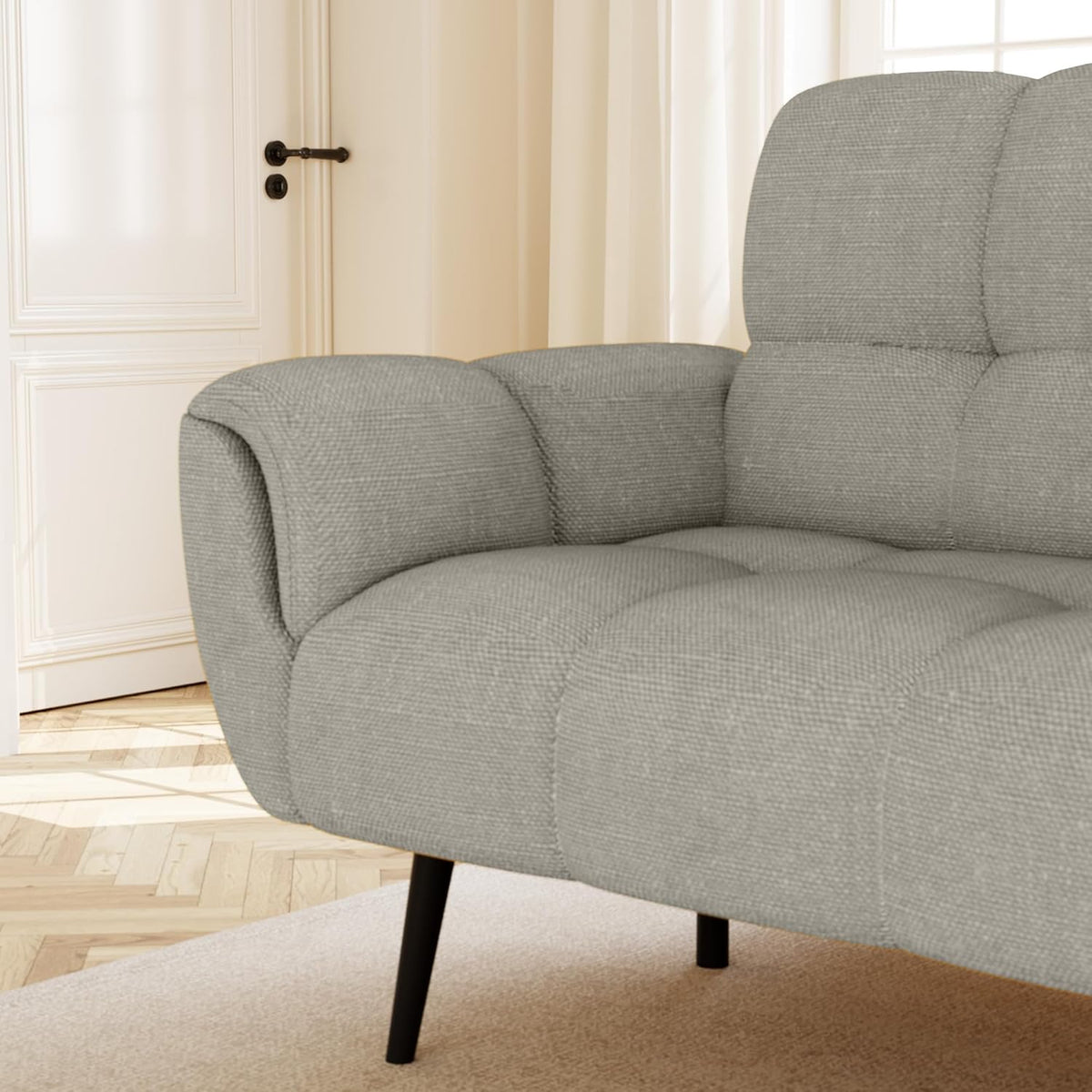 HIPIHOM Sofá con función cama, sofá plegable de 3 plazas, sofá cama de 155x85 cm, cómodo, adecuado para salón, oficina, sala de estar, habitación, dormitorio