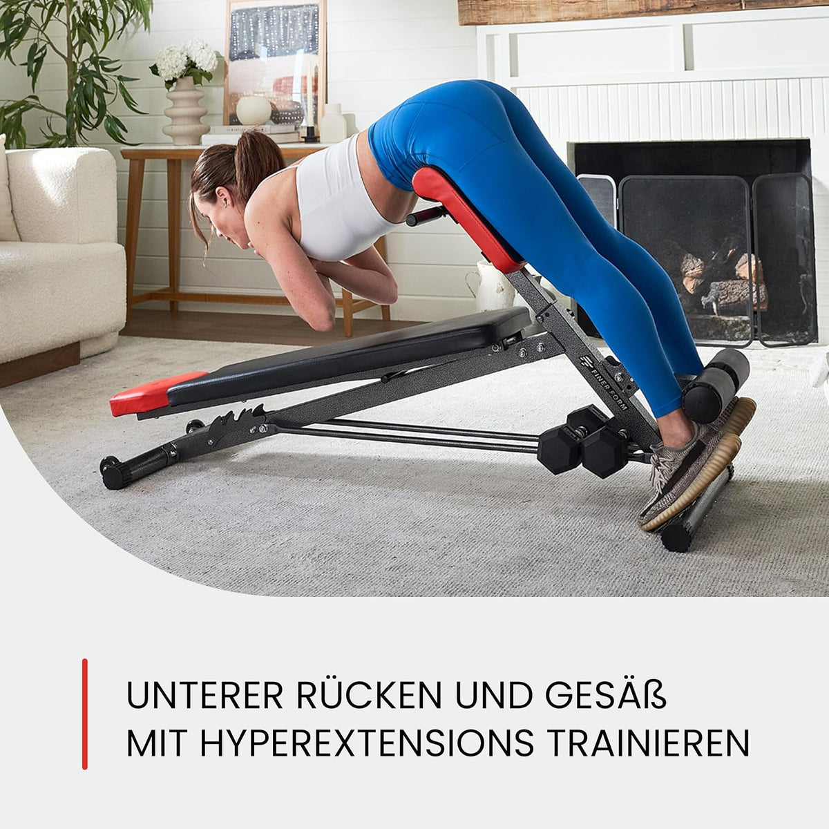 Banco de pesas ajustable para entrenamiento de fuerza, hiperextensión, lumbares, abdominales, banco inclinado y banco plano, modelo FF-TB011384
