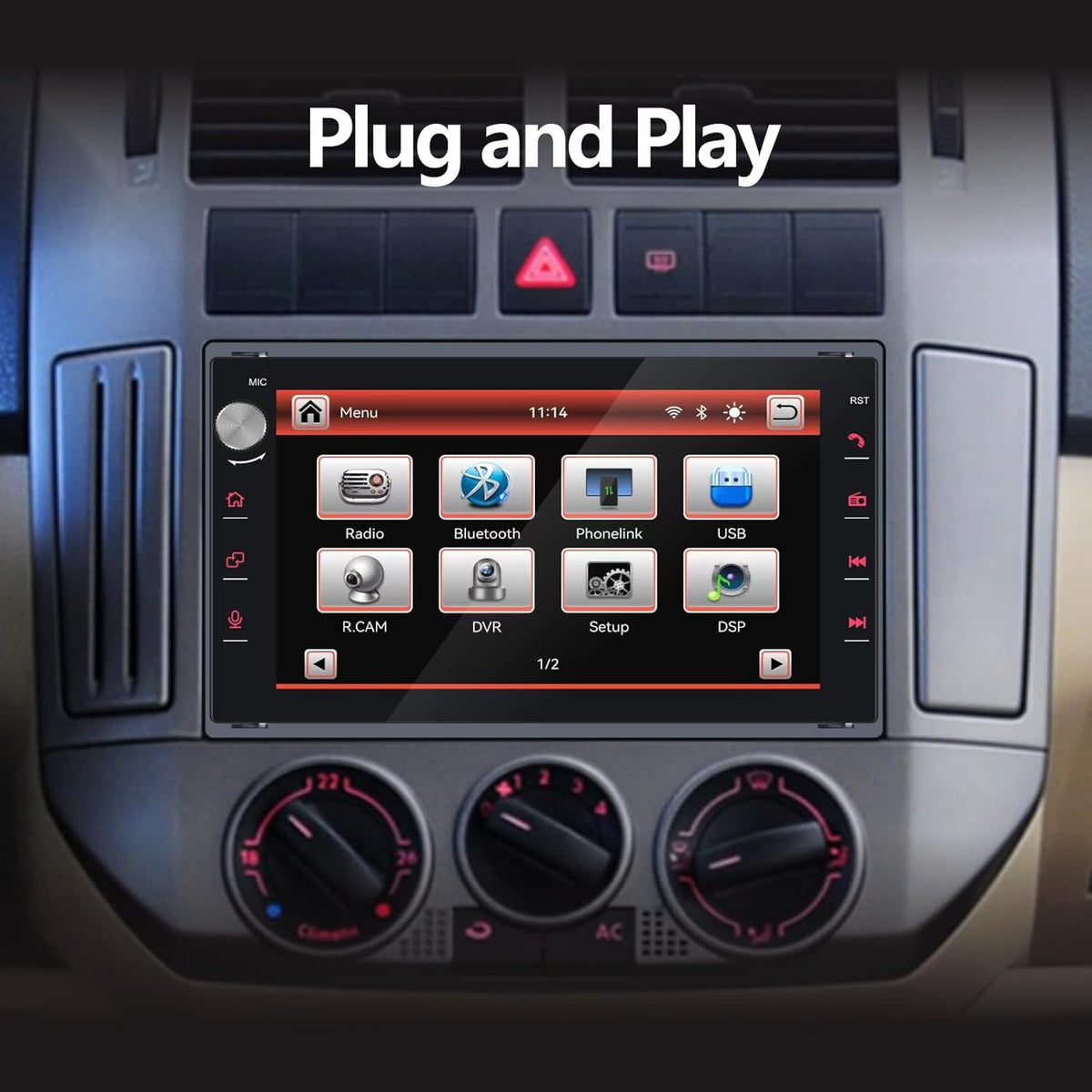 Autorradio con Carplay inalámbrico y Android Auto para VW Golf Polo Mk3 Jetta Passat b5 MK5 T4 IV Bora 1998-2006, reproductor estéreo, radio con pantalla táctil/Bluetooth/RDS/FM/AM/Mirror Link (3 series de IU)