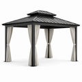 Pabellón de aluminio con techo de aluminio y cortinas de poliéster, 3x4m, antracita/crema