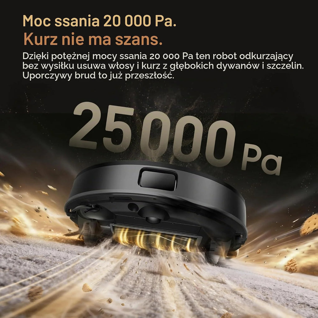 Ultenic MX50 Robot odkurzająco-mopujący 2w1, Automatyczna stacja czyszcząca All-in-One, do 180 min autonomii, Cicha praca ≤60 dB, WiFi/Alexa/Google Home, Do podłóg twardych i dywanów