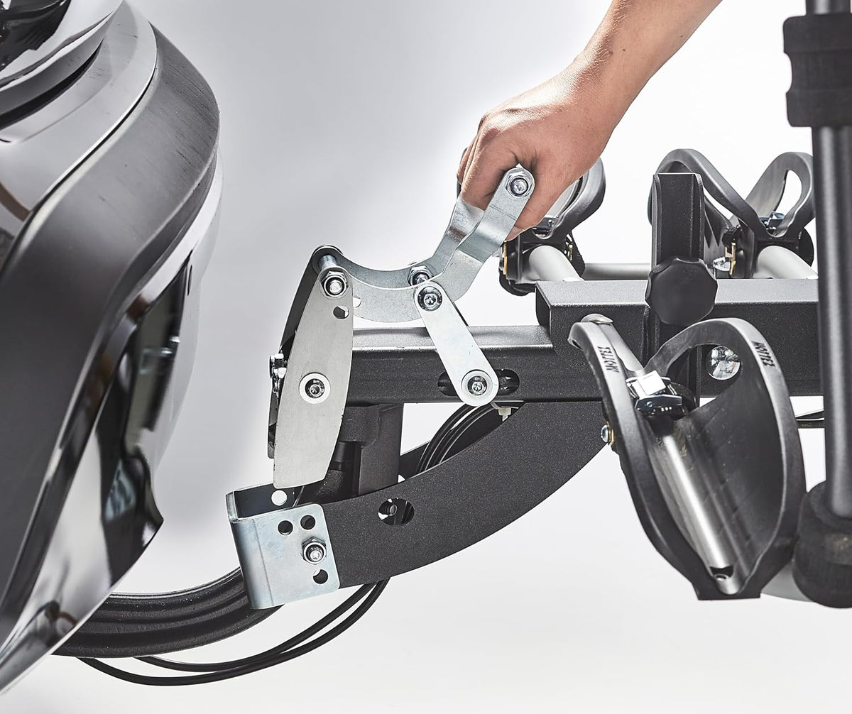 Portabicicletas para 4 bicicletas sobre enganche, abatible Premium Mottez, acero