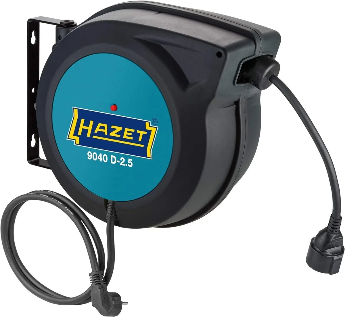Enrollador de cable 9040D-2.5 20 m para 230 V CA con guía automática y rebobinado con freno