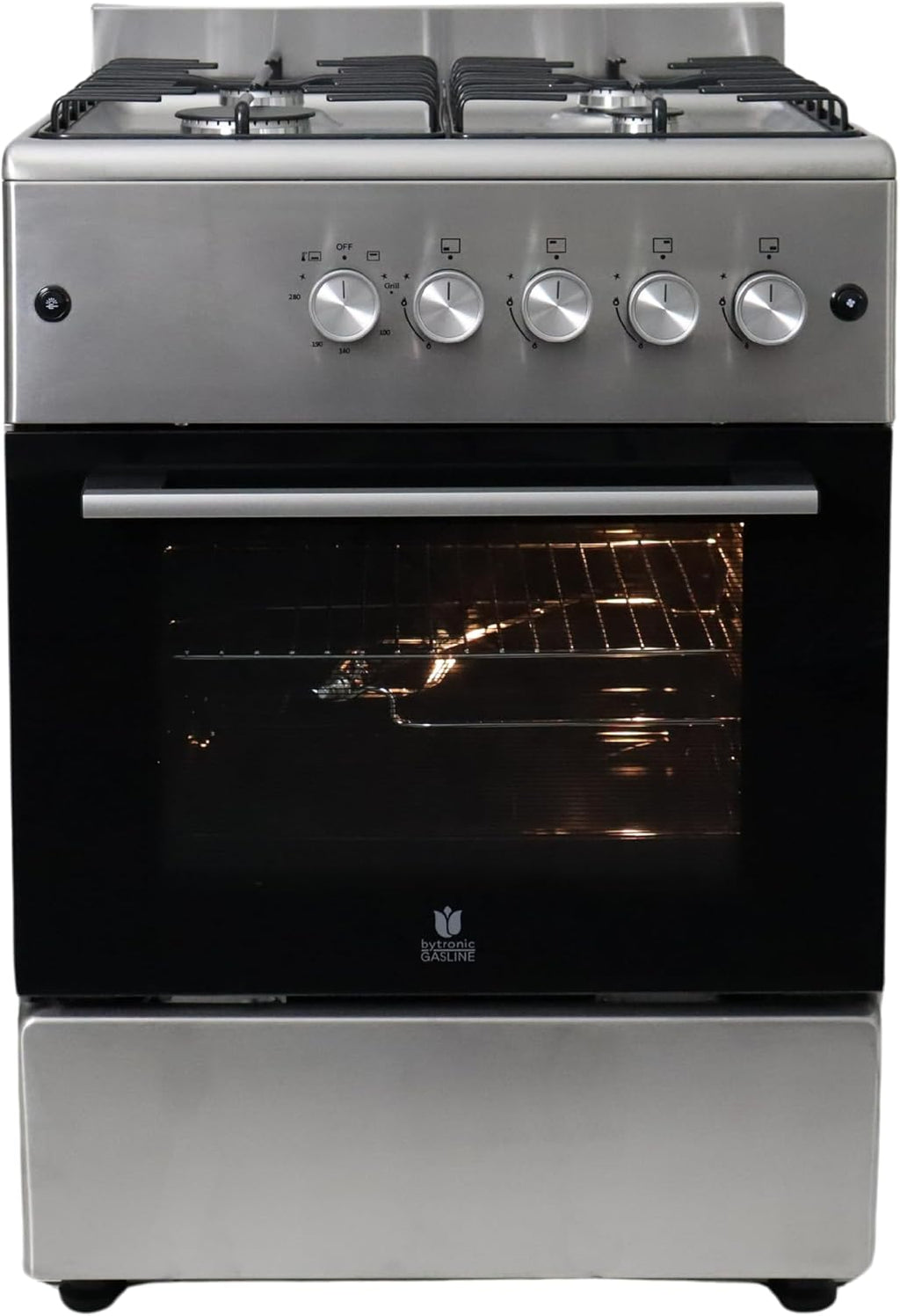 Cocina a gas Gasline SHGG6060FGIX de acero inoxidable de 60 cm con horno a gas, termostato y convección