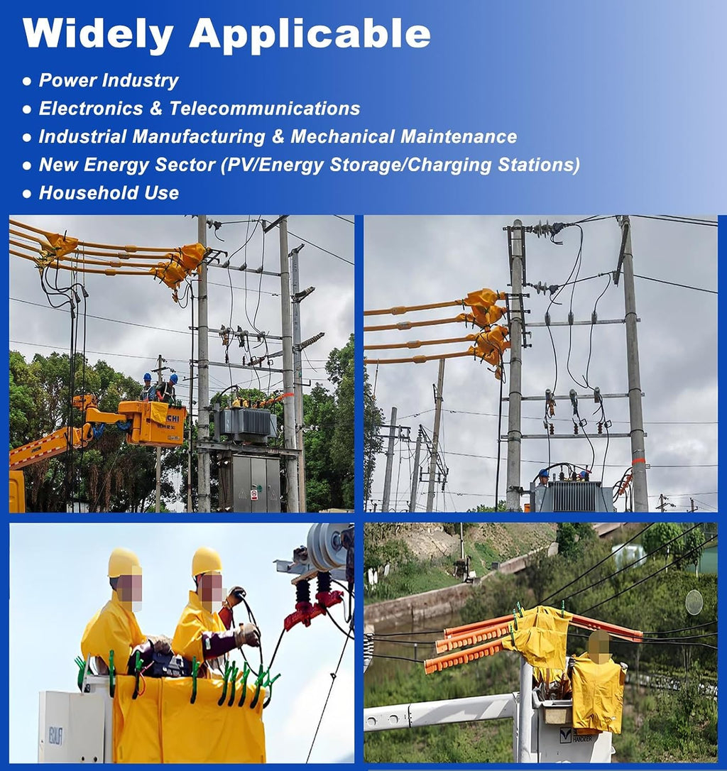 Koc izolacyjny wysokiego napięcia, 0,4 kV-10 kV, sprzęt bezpieczeństwa z żywicy EVA, do prac elektrycznych, zawiera 2 zaciski – 39.4 x 31.5 in / 100 x 80 cm