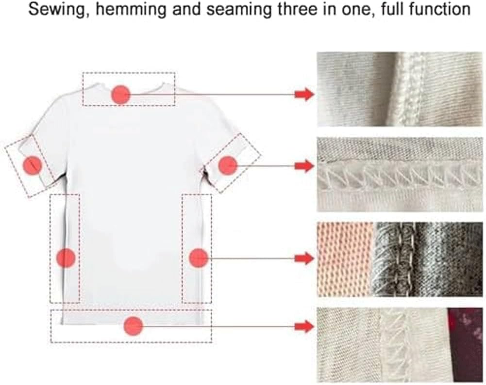 Wszechstronny 2-3-4 nici Heavy Duty Coverstitch & Overlock Serger, z pułapką wykończeniową i zatrzaskowymi stopkami, regulowany miernik ściegu dla początkujących i profesjonalistów