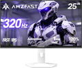 Amzfast Monitor Gamer de 24.5 pulgadas - 320Hz/240Hz, FHD 1920x1080, Pantalla Fast IPS, 1ms MPRT, 120% sRGB, Luz azul reducida, HDR, Adaptive Sync, VESA 100x100, HDMI 2.0x2/DP 1.4x2, Blanco - AMZG25F6F