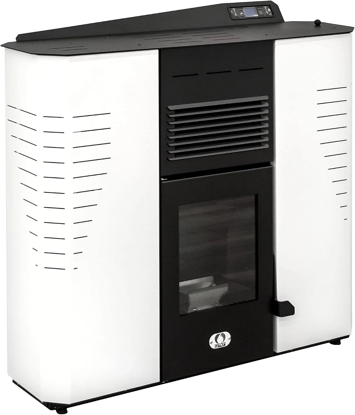 STUFE A PELLET ITALIA - Marmolada 14 kW Kanał WIFI - Wydajność 92%, Nagrzewa 130 m², 5 prędkości i mocy, autonomia 19 h, programowalny, 24 miesiące , BIAŁY