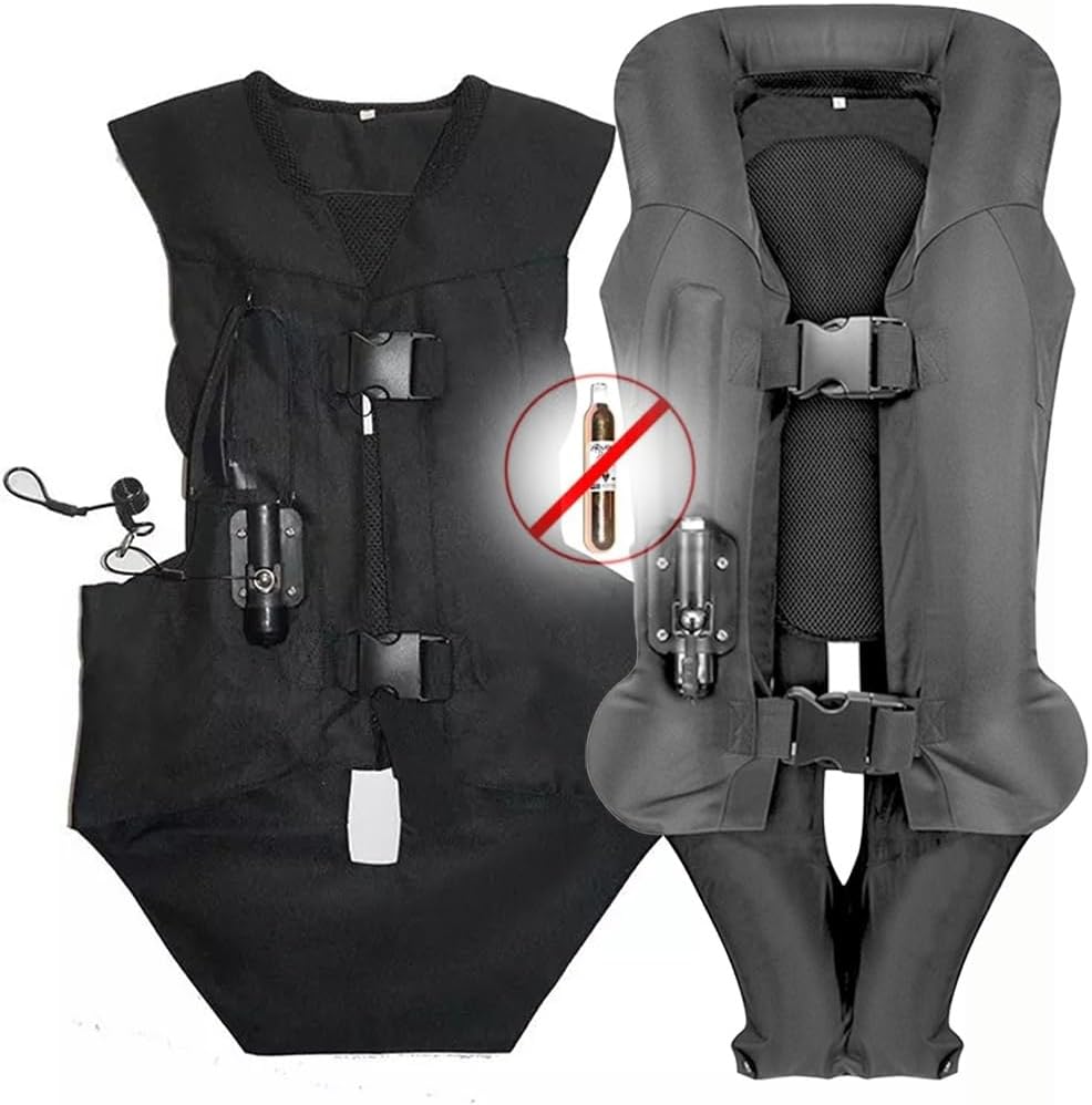 Chaleco airbag de equitación unisex, chaqueta de airbag para moto/equitación, activación de airbags en 0,1 segundos