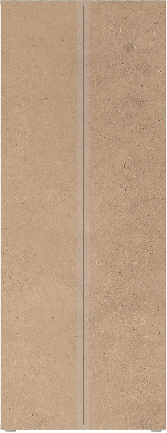 FORTE NET106 Armario 70 180, armario multiusos pequeño, armario para aspiradora, trastero, 2 puertas con estantes, blanco con decoración de madera: roble Sonoma, 69 cm de ancho x 179 cm de alto x 35 cm de profundidad