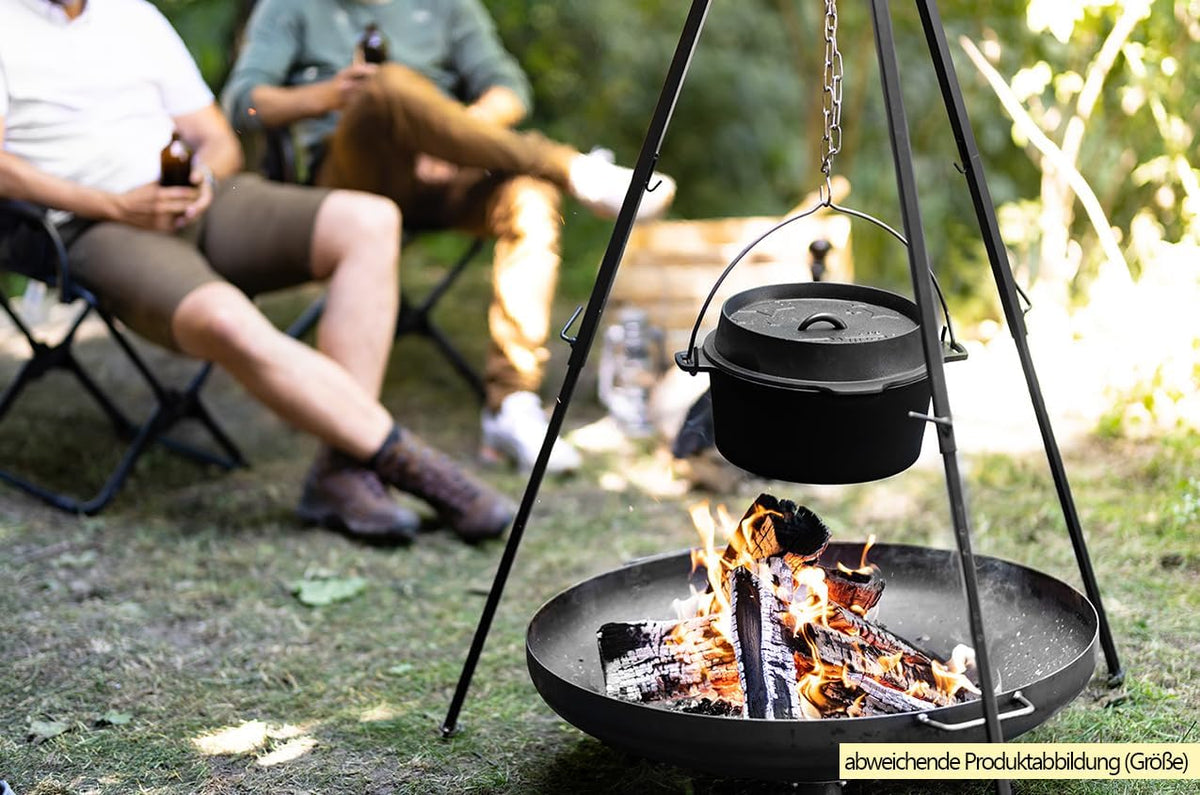 Brasero Grillfürst de acero de Ø 120 cm - brasero para jardín o terraza, sólido, duradero y resistente al calor, para hogueras o como zona de cocción, diámetro 120 cm