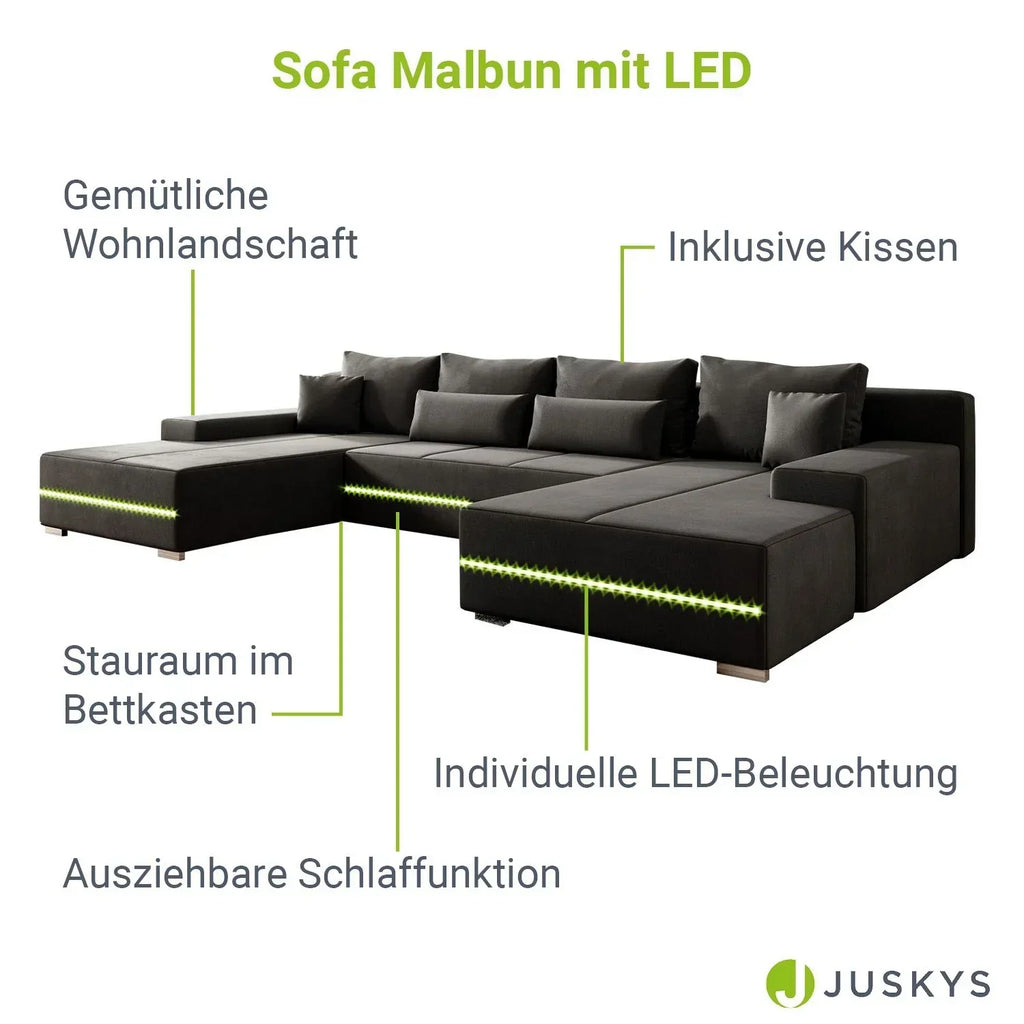 Sofá rinconero Malbun 2025 con iluminación LED