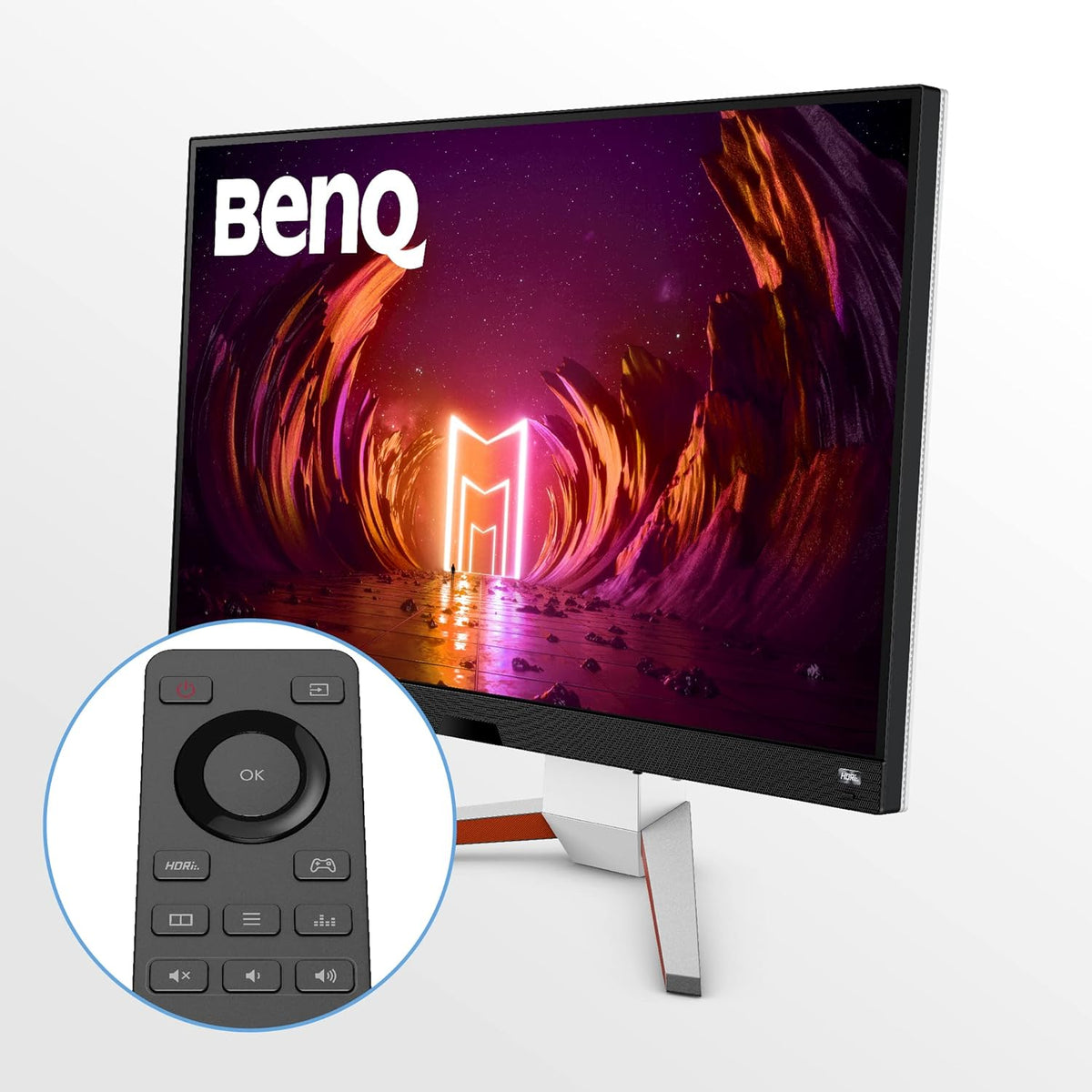 Monitor gaming 4K BenQ MOBIUZ EX3210U (32 pulgadas, IPS, 144 Hz, 1 ms, HDR 600, HDMI 2.1, ancho de banda completo de 48 Gbps, compatible con VRR para PS5, control remoto)