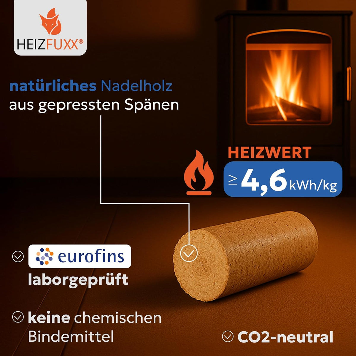 Bricquetas de madera Nestro XL Blue - Bricquetas de madera blanda, palé de 960 kg (96x10 kg) - Bricquetas premium para chimeneas, calderas y estufas - Alto poder calorífico, bajo contenido en cenizas y máxima eficiencia energética