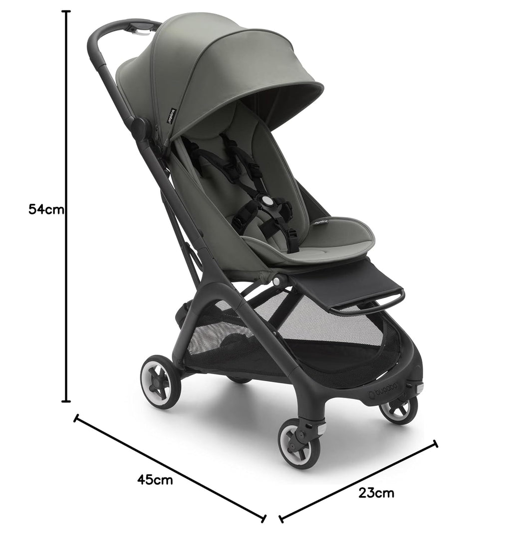 Cochecito de viaje ultracompacto Bugaboo Butterfly, pequeño y ligero, plegable con una sola mano y fácil de maniobrar, cochecito urbano ergonómico para bebés a partir de 6 meses, con mucho espacio de almacenamiento, Stormy Blue