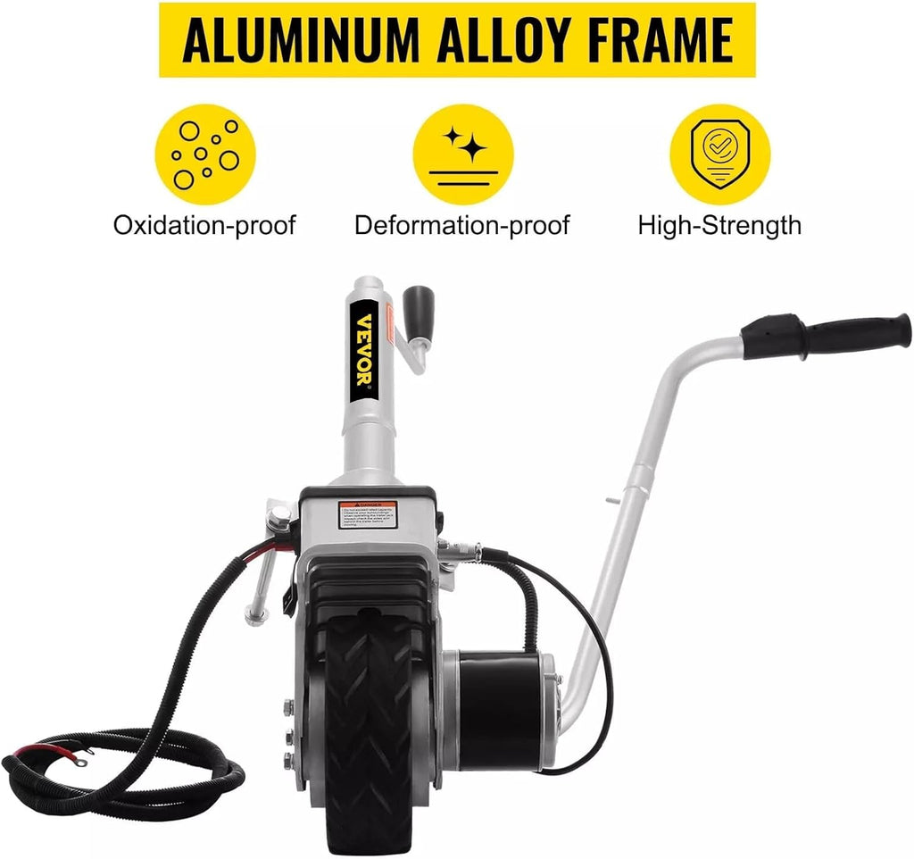 Rueda jockey eléctrica, carrito de remolque eléctrico, carga máx. de 2268 kg, desplazador de remolque, 12V/350W, dispositivo de maniobra para remolques de barcos
