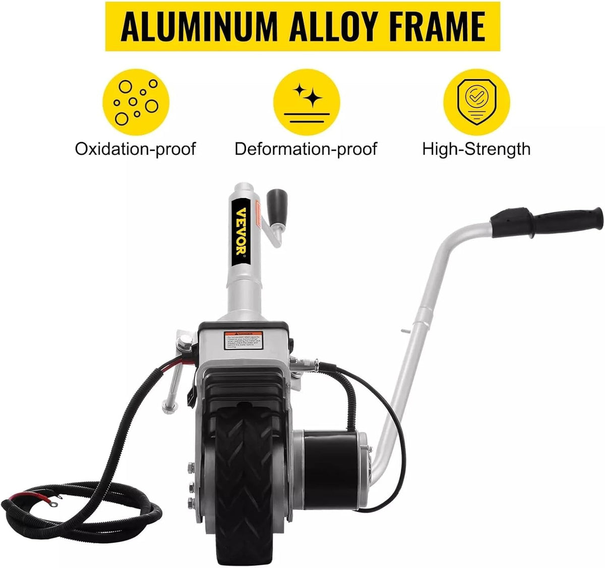 Rueda jockey eléctrica, carrito de remolque eléctrico, carga máx. de 2268 kg, desplazador de remolque, 12V/350W, dispositivo de maniobra para remolques de barcos