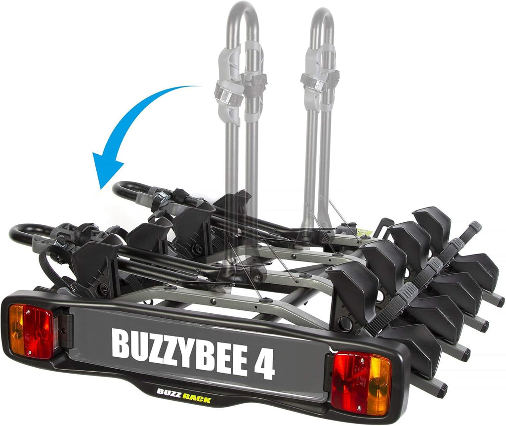 Portabicicletas Buzz Rack New Buzzy Bee 4 para bola de remolque, plataforma para 4 bicicletas