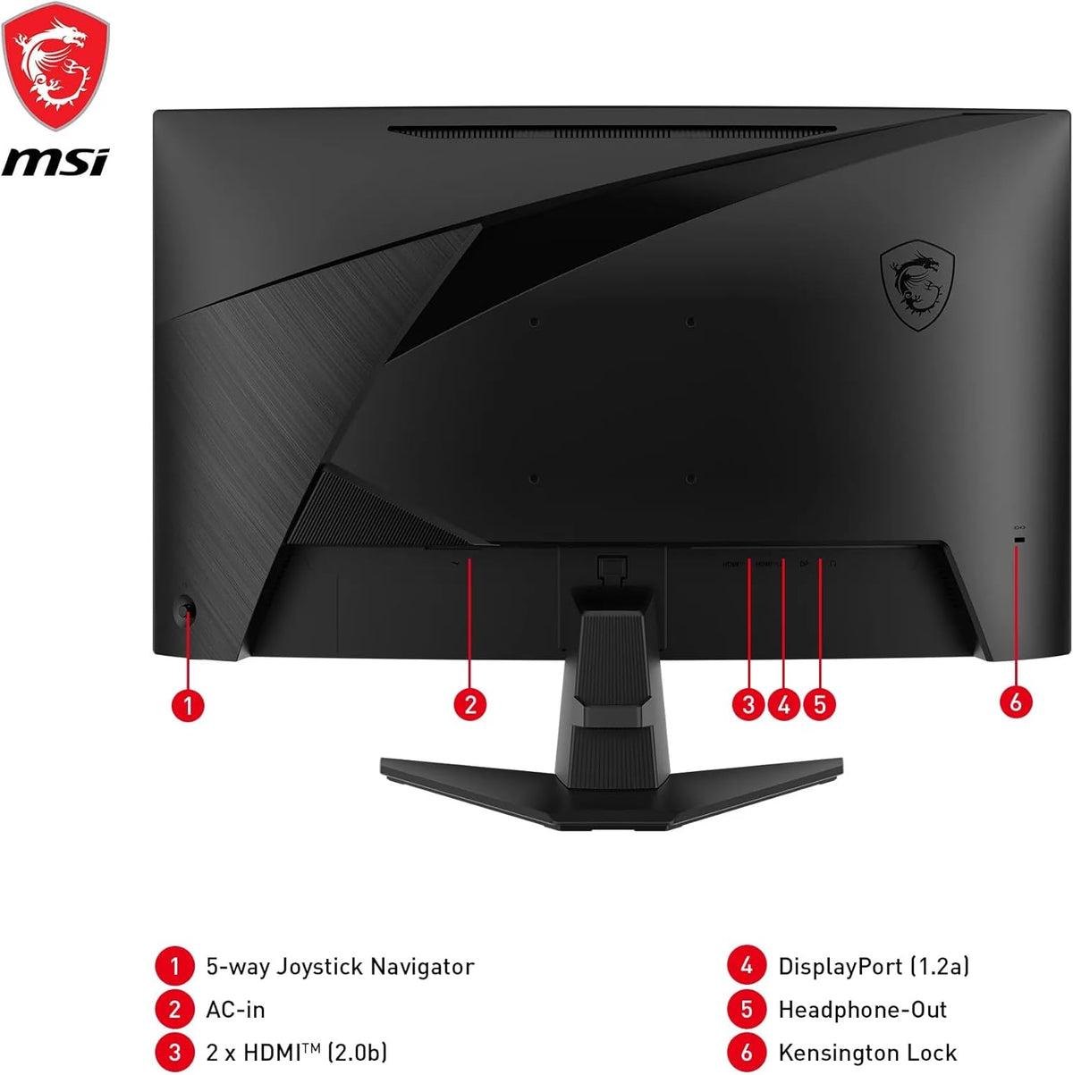 Monitor Gaming MSI MAG 27C6F de 27 pulgadas FHD curvo - Panel VA rápido 1500R 1920 x 1080, 180 Hz / 1 ms (GtG), Adaptive-Sync - DP 1.2a, HDMI™ CEC
