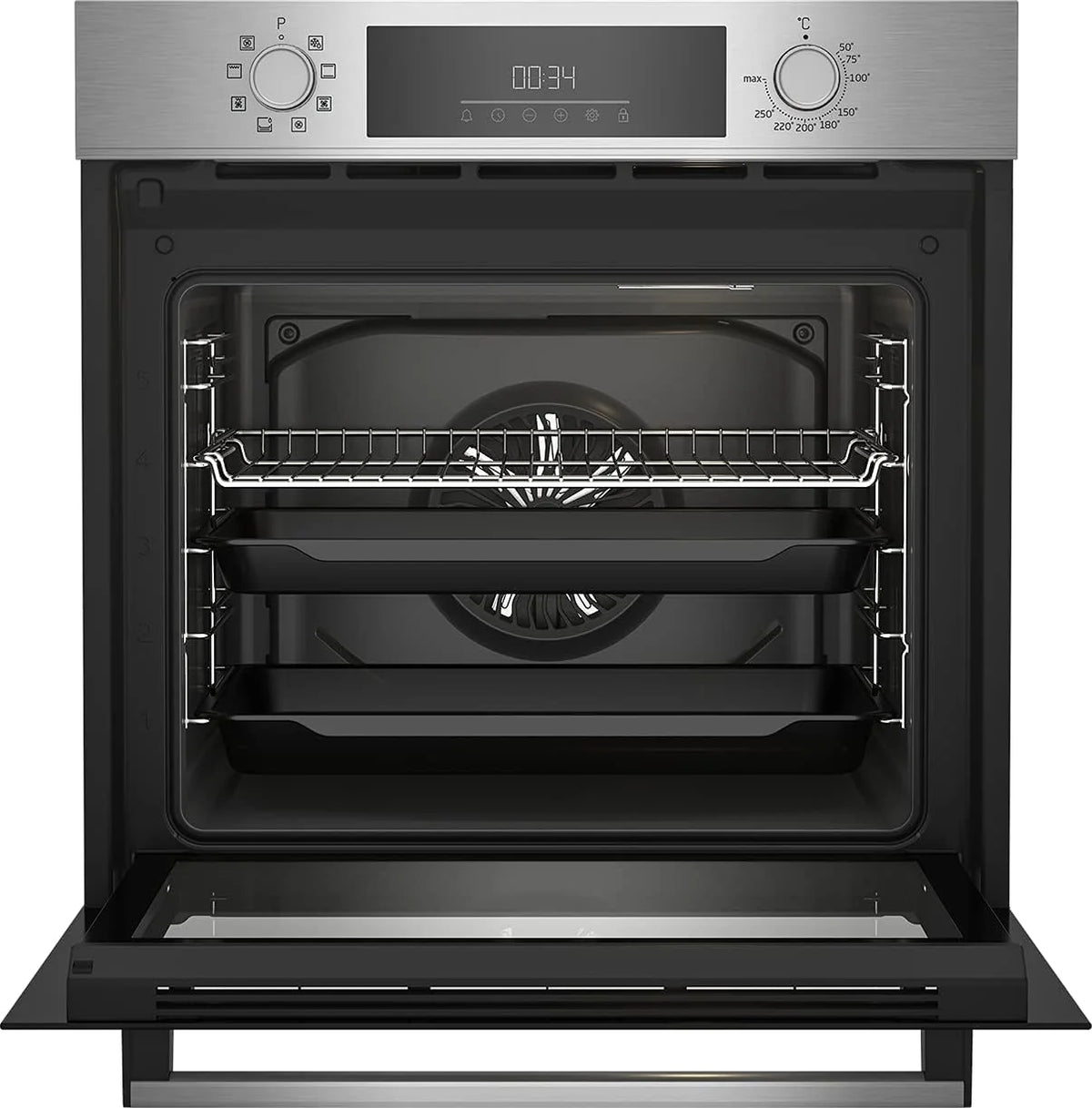 Beko BBIM12300X b300 piekarnik do zabudowy, piekarnik 60 cm, pojemność 72 l, czyszczenie parowe SteamShine, 8 trybów ogrzewania, AeroPerfect do równomiernego pieczenia, kuchenka wielofunkcyjna, stal
